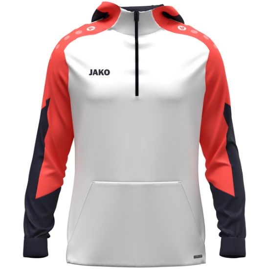 Afbeeldingen van Sweater met kap Dynamic wit/koraal/marine